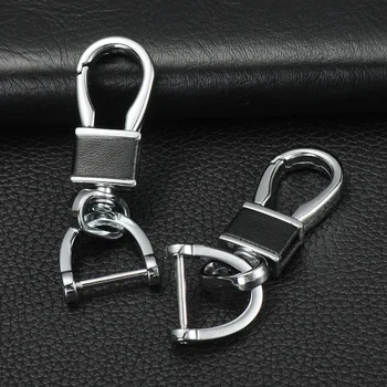 

10pcs Men Metal Keychain Business Style Black Leather LED Light Opener Multi-function Car Bag Key chain for Men Keyring