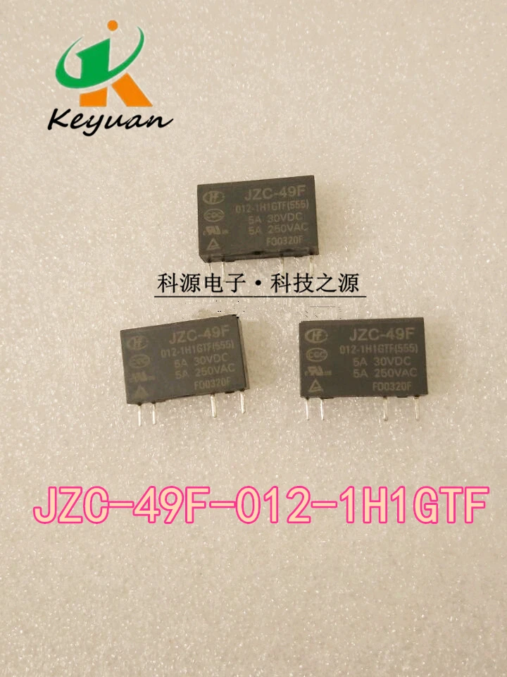 

JZC-49F-012-1H1GTF 4PIN 12VDC 5A