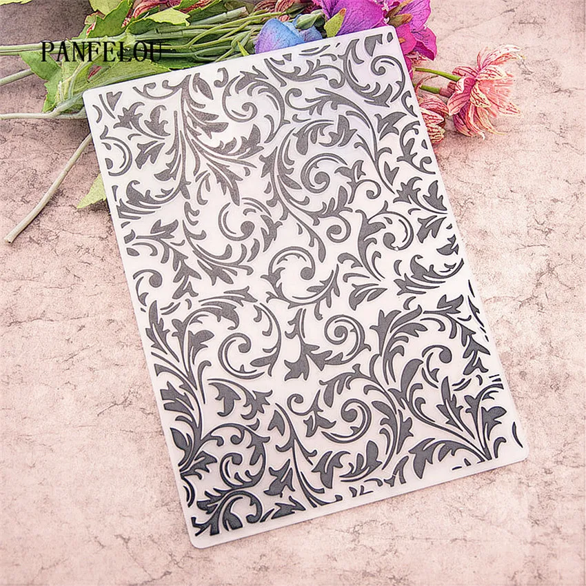 

PANFELOU The flowers smell Embossing folders Plastic For Scrapbooking DIY Template Fondant Cake Photo Album Card Making