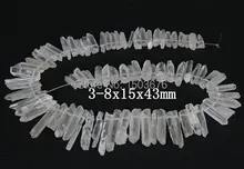 Big Sale!!!!Approx 68pcs/strand of Raw Quartz Crystal Top Drilled StickBeads ,Rock stick point pendant Beads