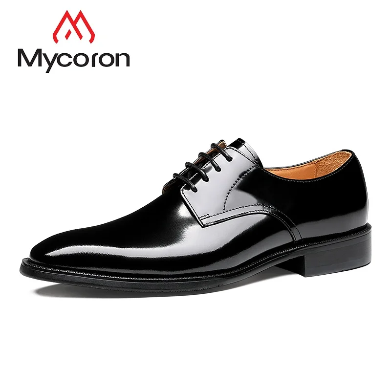 

MYCORON Men Genuine Leather Boots Lace-Up British Round Toe Comfortable Men Shoes Luxury Brand Shoes Chaussure Homme Cuir