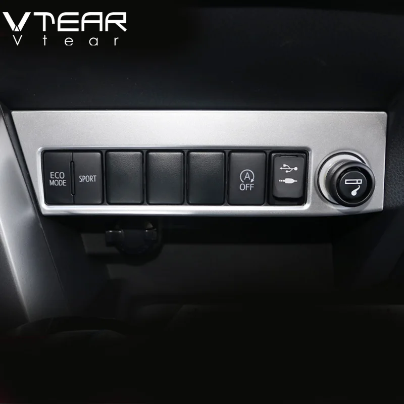 Us 7 8 48 Off Vtear For Toyota Rav4 2017 2019 Cigarette Lighter Cover Decoration Chromium Styling Abs Interior Mouldings Products Accessories In