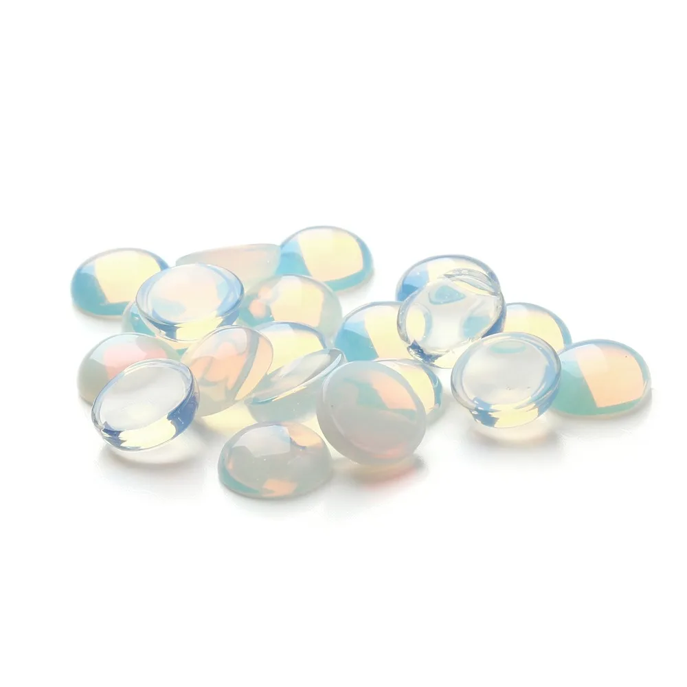 

Wholesale 20pcs Dia 6mm 8mm 12mm Round Flat back Opal Stone Cabochons Beads Domes Cabochon Cameo Beads for DIY Jewelry Finding