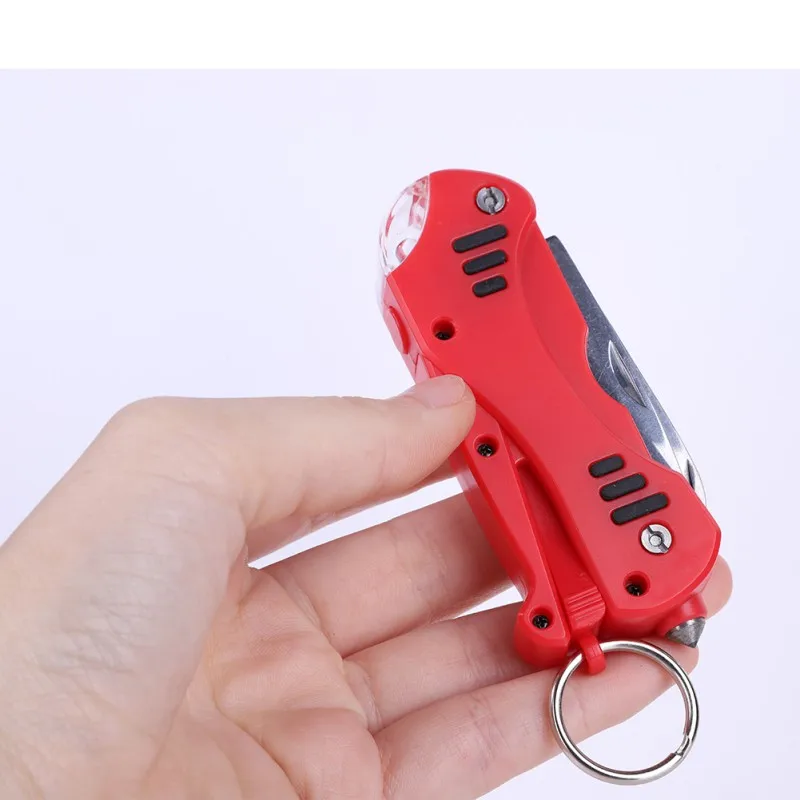 

12-in-1 Strong Multi-Tool Folding Flat Cross Head Screwdriver Light Bottle Opener Ruler EDC Key Chain Tool