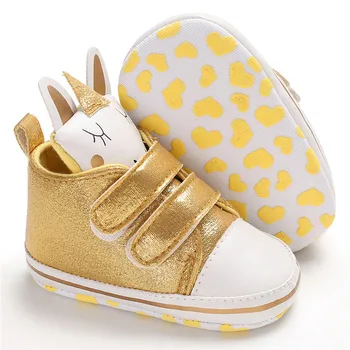 

New Anti-Skid Baby Shoes Infant Girl Soft Bottom Sequins Cute Rabbit Ear First Walker Moccassins 3colors