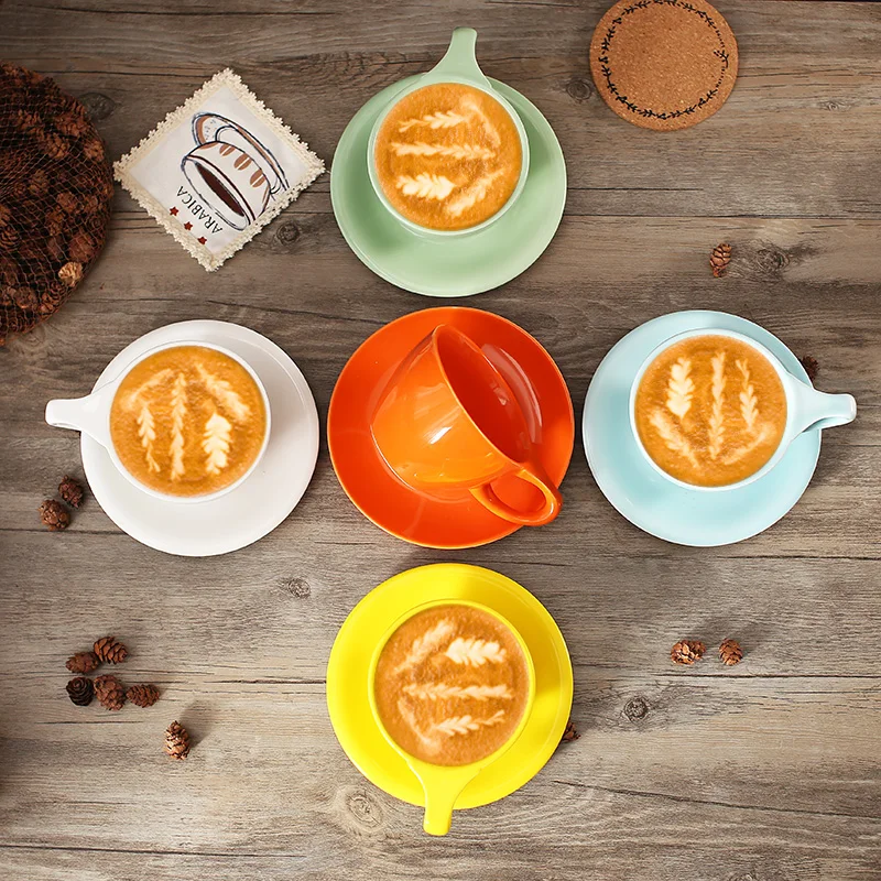 

300ml mix color intelligentsia new bone china coffee cups and saucers