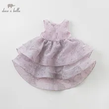 DB10772 DAVE BELLA/одежда принцессы для маленьких девочек детское платье для дня рождения, вечеринки, свадьбы Детские торжественные платья с вышивкой