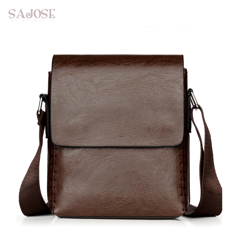 الرجال رسول أكياس بو الجلود الكتف حقيبة Crossbody حقيبة الذكور خمر بسيطة البني عالية الجودة الأعمال الرجال يد صغيرة