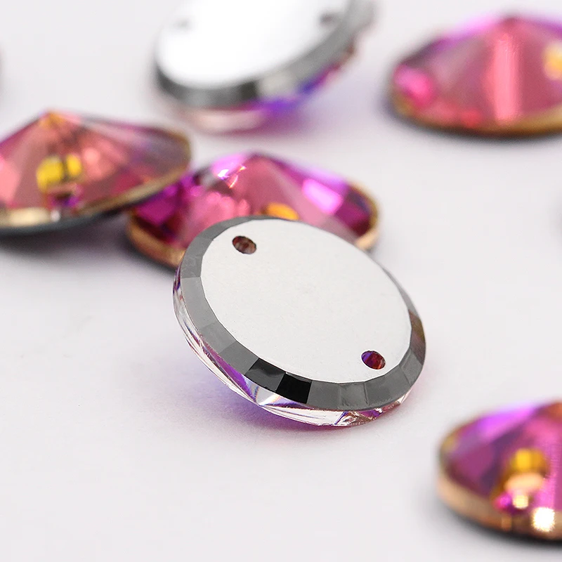 Красочные исправление стекло кристалл риволи Стразы шьют на стразы аппликация свадебное платье diy Фиолетовый Синий 8 мм, 10 мм, 12 мм, 14 мм