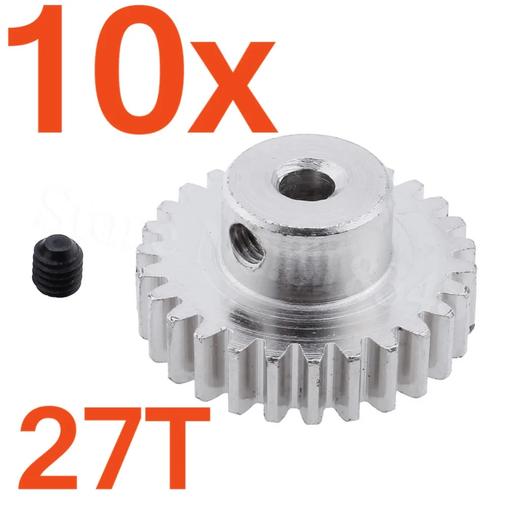 10pcs Metal 27t Teeth Motor Pinion Gear Diameter For 1/18 Wltoys A959b