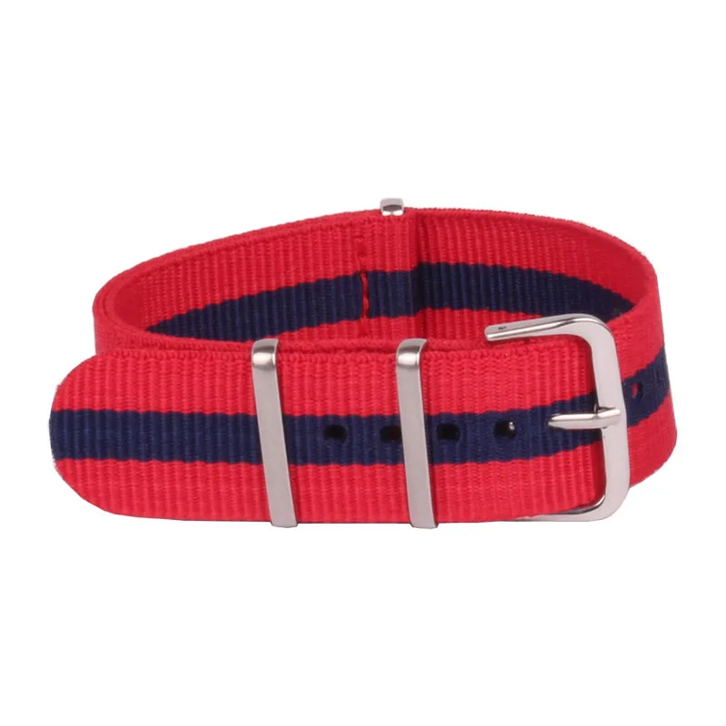 

Ladies Women 18 mm Red Navy Army Military Sports nato fabric Nylon watchband Watch Strap accessories Band Buckle belt 18mm