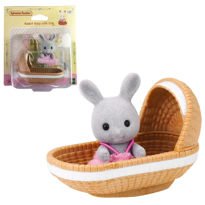 Sylvanian Family набор кроликов и колыбели кукольный домик пушистые игрушки фигурки