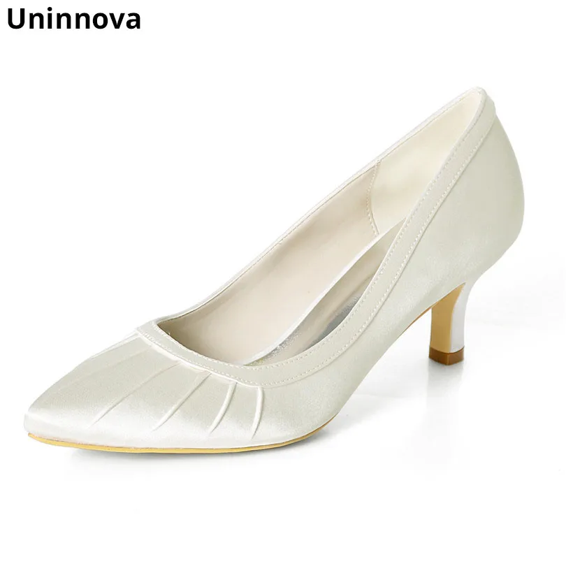 ivory satin pumps wedding