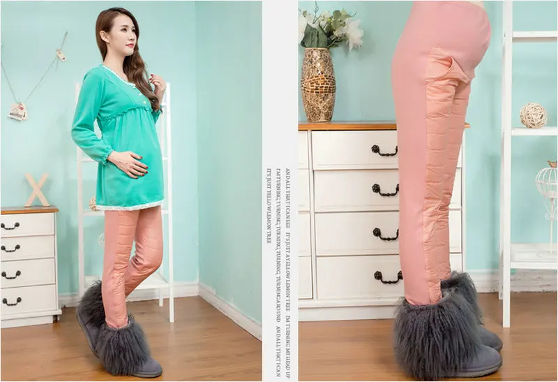 Plus Thickening Winter Autumn Maternity Leggings Pants For Pregnant Women Warm Cotton Padded Pregnancy Care Trousers Clothing (13)