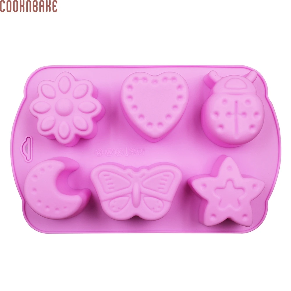 COOKNBAKE сделай сам 6 ячеек силиконовая форма для торта шоколада кубика льда желе с