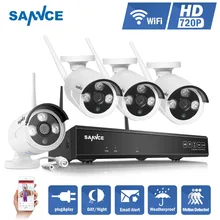 SANNCE NVR kits 4CH IR HD Home Security Wireless NVR Kits IP Camera 720P CCTV Set Wifi Cameras Video NVR Surveillance System