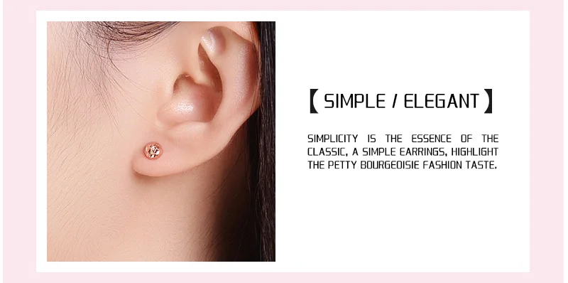 18k Gold Earrings Yellow Rose White New Fashion Trendy Women Ball Small Female Engaged Jewelry 2020 Hot Sale Party Classic Good