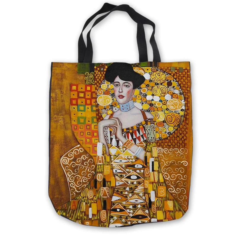 

Custom Canvas Gustav Paintings Tote Shoulder Shopping Bag Casual Beach HandBag Daily Use Foldable Canvas #180713-03-57