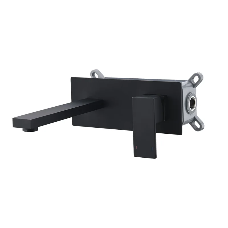 

black copper cold and hot water concealed wall washbasin basin faucet