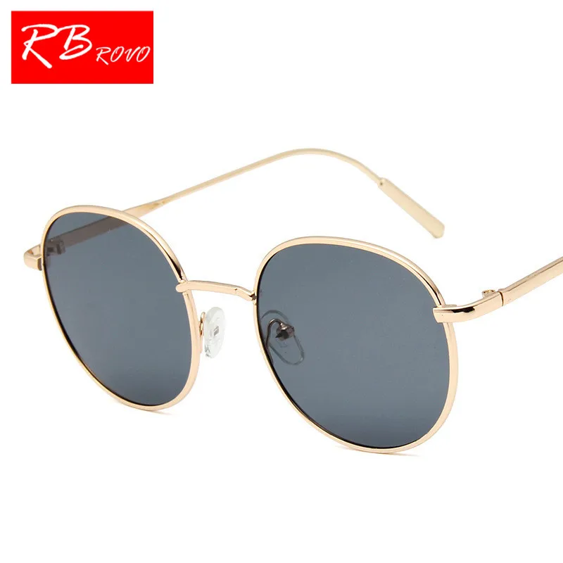 

RBROVO 2018 Round Large Frame Sunglasses Women Brand Designer Ocean Lens Mirror Sunglasses Alloy Oculos De Sol Feminino uv400