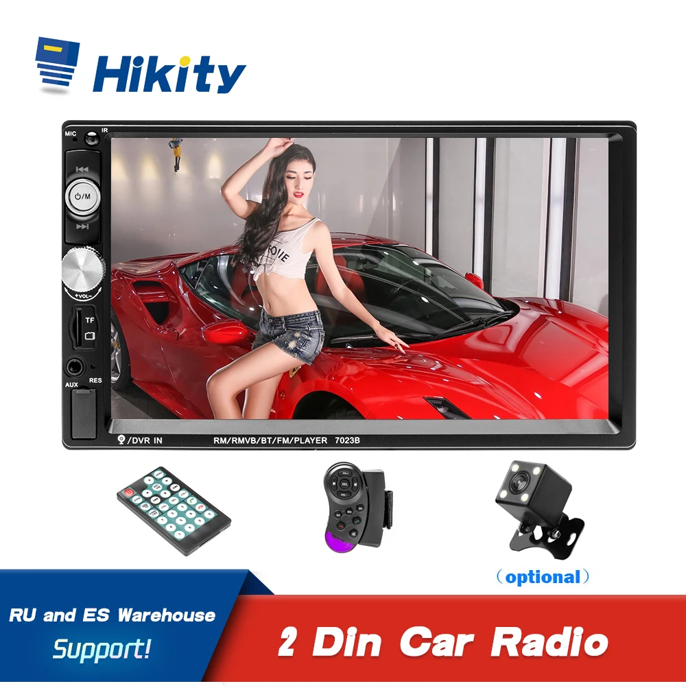 Hikity Автомагнитола 2 din 7 дюймов ЖК сенсорный экран HD MP5 плеер Зеркало Ссылка Авторадио Bluetooth Автомобильный мультимедийный аудио стерео радио