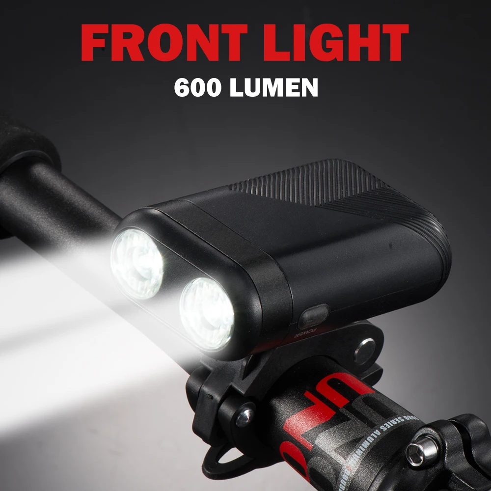 Top Linkbest 600 Lumen USB Rechargeable Bicycle Light set Ultra-compact -Waterproof  IPX 5-3000mAh Battery- Fits ALL Bikes 1