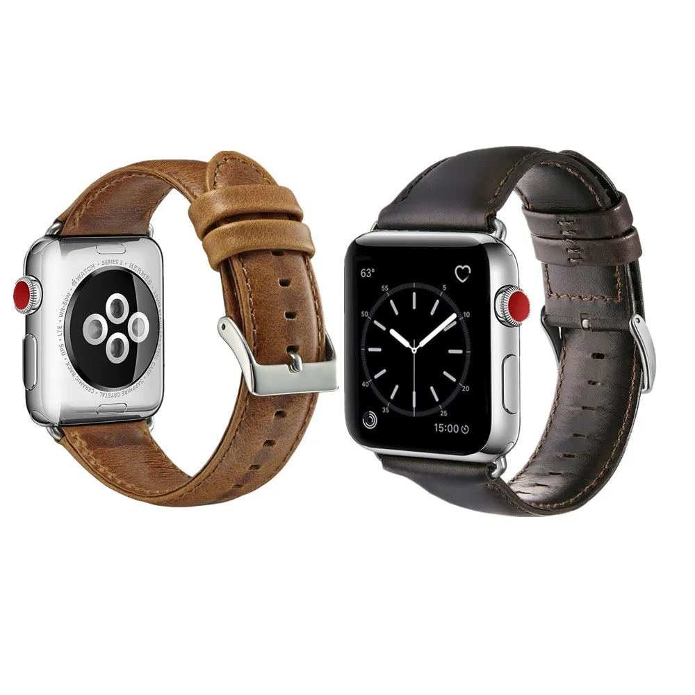 Ремешок кожаный для Apple Watch series 5 4 3 2 1 Классический сменный Браслет iWatch 38 42 мм 40 44 |