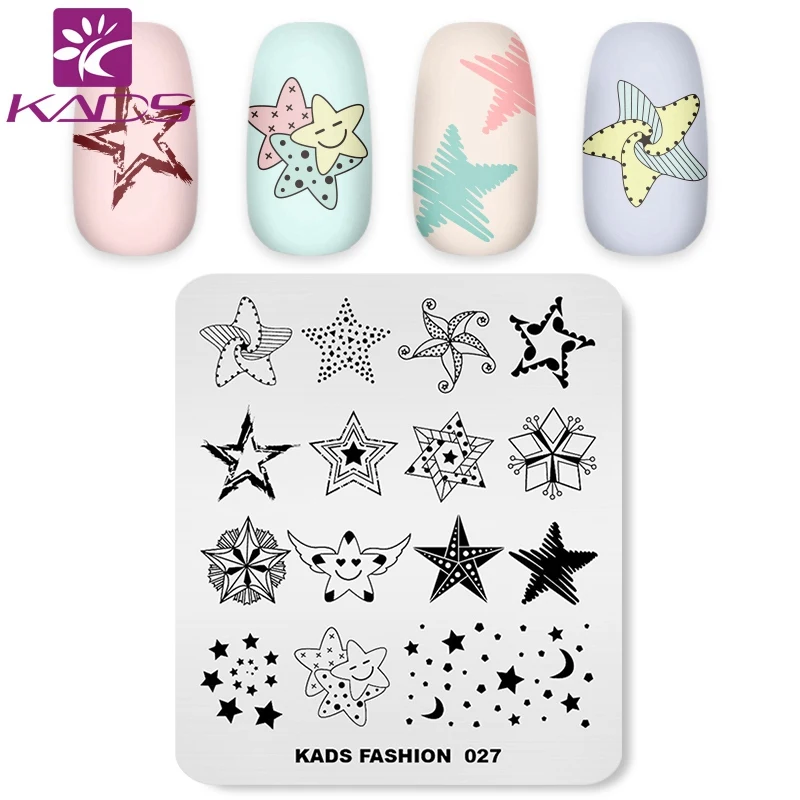 KADS пластины для штамповки ногтей 23 дизайна для дизайна ногтей штамп изображения Шаблон пластины DIY маникюр чистая глубокая гравировка ногтей плесень - Цвет: Fashion 027