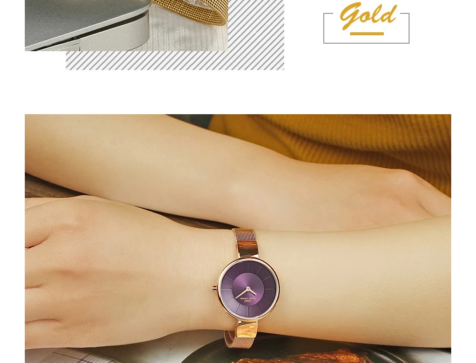 Ibso бренд 6.5 мм ультратонкий кварцевые часы Для женщин Нержавеющая сталь сетки и кожаный ремешок Для женщин Часы Мода Montre Femme Женские розовые золотые часы