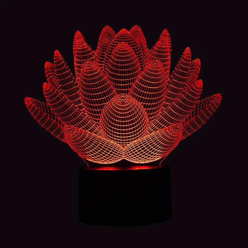 Настольная лампа Lotus 3D сенсорный выключатель 7 цветов|table lamp|lamp touchtable lamp touch |