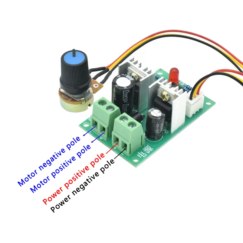 Контроллер скорости ШИМ 12V 24V 36 вольтового источника электропитания постоянного тока 0~ Регулируемый приводной модуль Вход 3A 100W