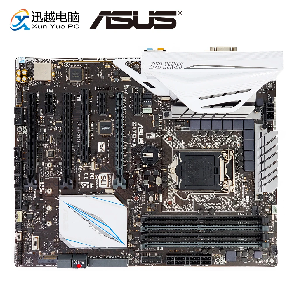 

Asus Z170-A Desktop Motherboard Z170 Socket LGA 1151 i7 i5 i3 DDR4 64G M.2 SATA3 USB3.0 VGA DVI HDMI DP ATX