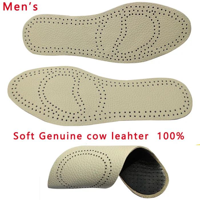 

Genuine cow leather breathable anti-odor men's soft insole 100% leather