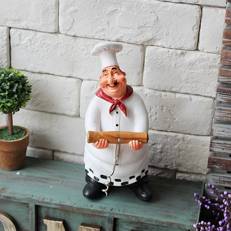 Artificial Chef Kitchen Decoration Figurines Miniatures Resin Ornament Vintage Home Decor Accessories For Restaurant Bar Shop4