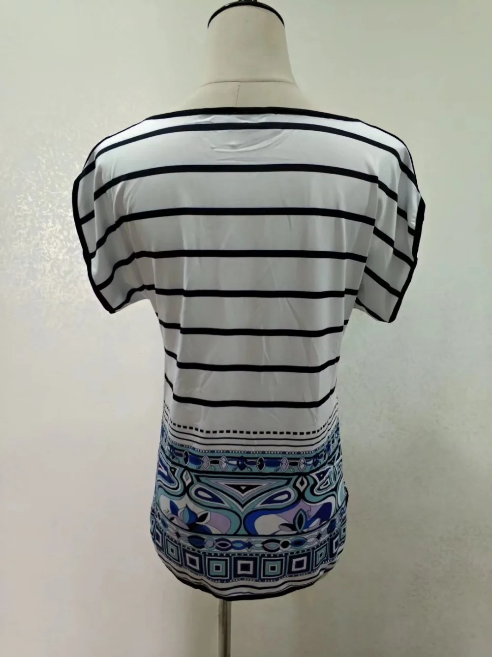 Летняя Высококачественная Роскошная брендовая дизайнерская женская футболка с коротким рукавом в полоску