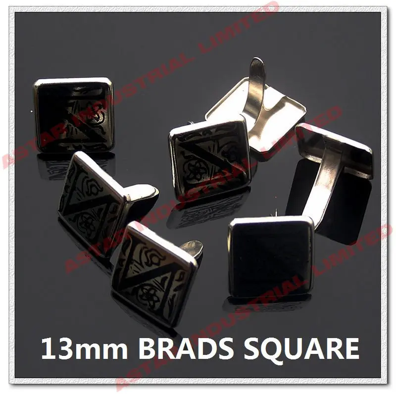 

Free shipping! wholesale DIY 13mm flower square scrapbooking Brads,200pcs/lot