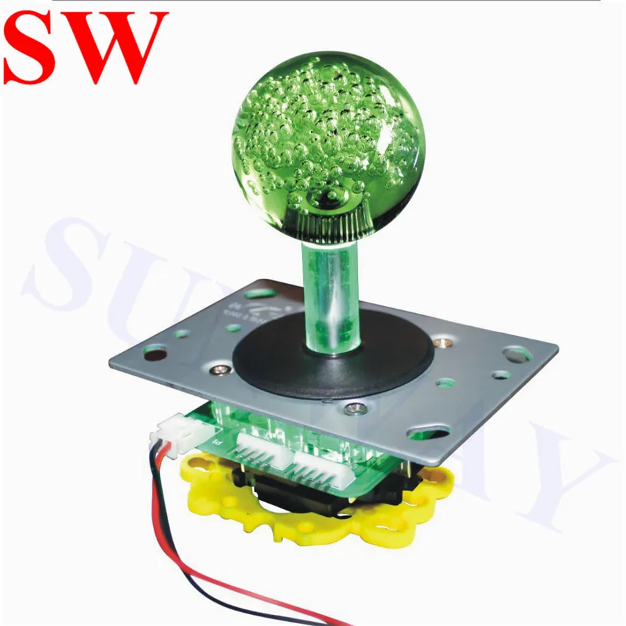 Arcade LED Joystick 12V LED Illuminated joystick 2/4/8 Way crystal LED