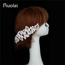2017 Luxury European Style Crystal Tiara Bridal Veil Hair with Comb Head Piece Wedding Accessories Brial Head Wear Jewelry FH1
