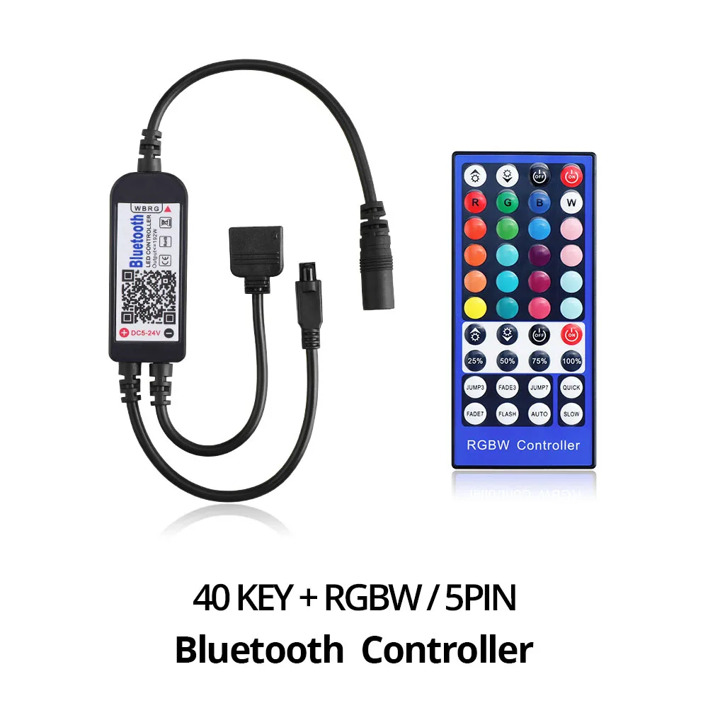 RGB RGBW Bluetooth светодиодный контроллер USB/24 клавиши/40 клавиш ИК-пульт дистанционного управления/приложение управления для RGB/RGBW/RGBWW светодиодный светильник - Цвет: RGBW 40Key Bluetooth