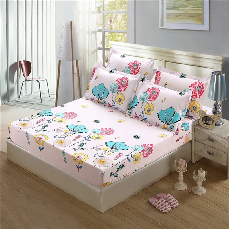 Buy Single Double Bed Fitted Bed Sheet Bedding Set For