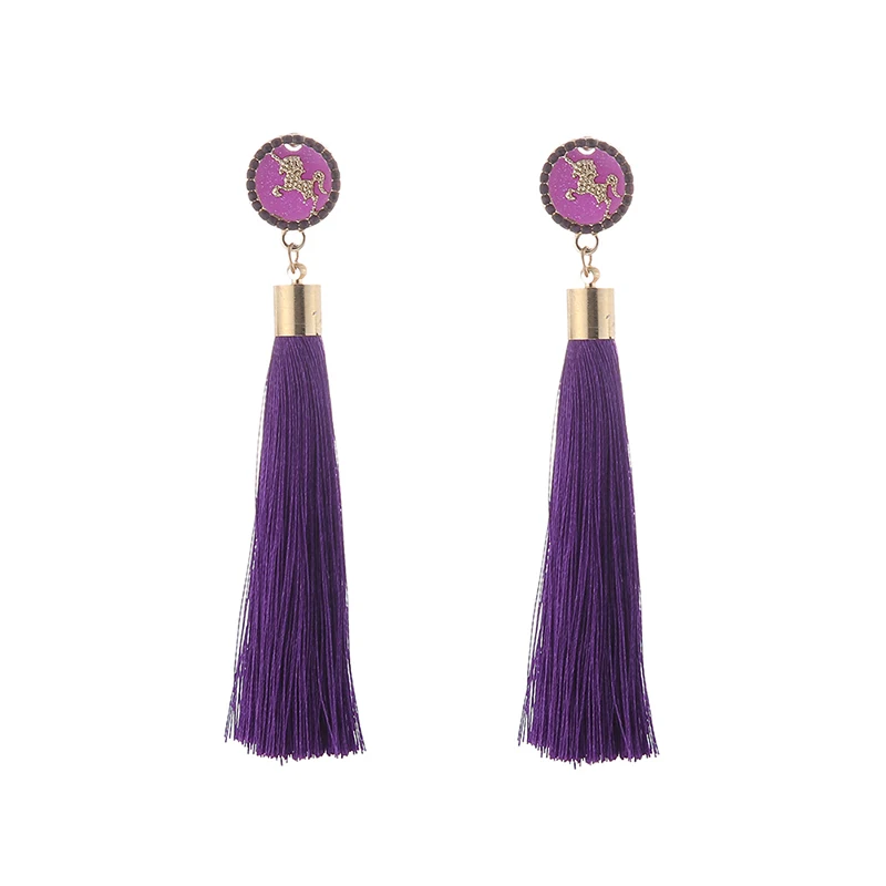 IMG_4409 Trendy Drop Earrings WomenLongBohemianDangleBlueBalckMetalBohoGold Tassel Earrings 2018 Jewelry