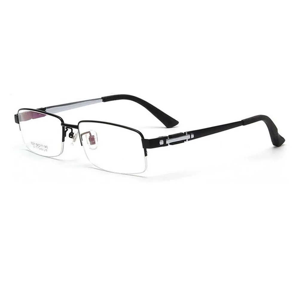 Мужские чистого титана очки для чтения половина без оправы для чтения+ 50+ 75+ 100+ 125+ 150+ 175+ 200+ 225+ 250+ 275+ 300+ 325+ 350+ 375 - Цвет оправы: Black