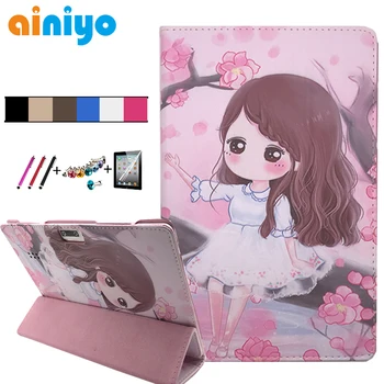 

Cartoon PU Leather Stand Case for Digma CITI 1532 1508 1509 1510 3G 4G 10.1 inch Tablet Folio Cover + flim touch pen