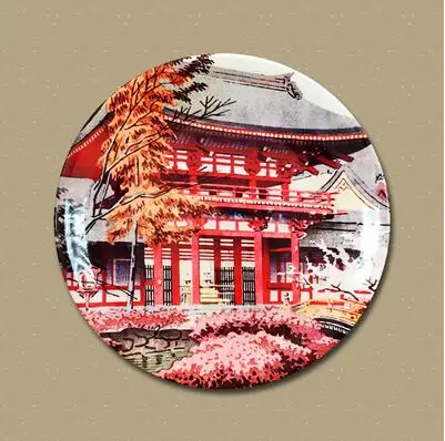Подвесная керамическая декоративная тарелка в японском и корейском стиле, украшения для дома, мягкие украшения - Цвет: 22