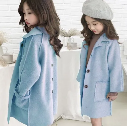 Г. Зимние куртки для девочек-подростков, шерстяное пальто для девочек длинная детская верхняя одежда manteau fille 12 Ans Топы