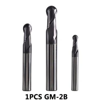 

GM-2B solid tungsten steel 2 flute ball nose coated end mill cnc milling cutter cutting tools for metal machining profile HRC45