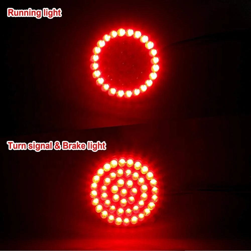 2PCS 2Inches Bullet Style Rear Brake Light LED Turn Signal Kit with 1157 Base for Honda Motorcycles
