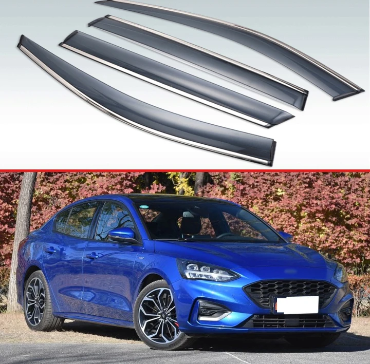Для FORD Focus 2019 пластиковый внешний козырек Vent Shades Window Sun Rain Guard дефлектор 4 шт|Навесы