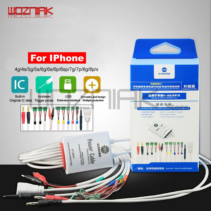 Wozniak SS 905A Batterij Voeding Boot Activering Test Voor Iphone 4/4S/5/5S/6/6S/6P/6sp/7/7P/8/8P/X Tool Sets| - AliExpress