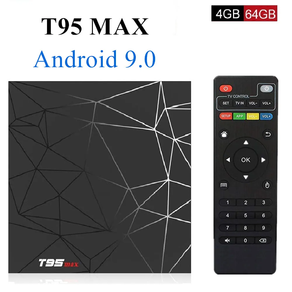 

T95MAX Android 9.0 Smart 6K TV BOX 4GB RAM 64GB ROM Allwinner H6 Quad Core H.265 HD 2.4G Wifi set-top tvbox T95 MAX Set Top Box